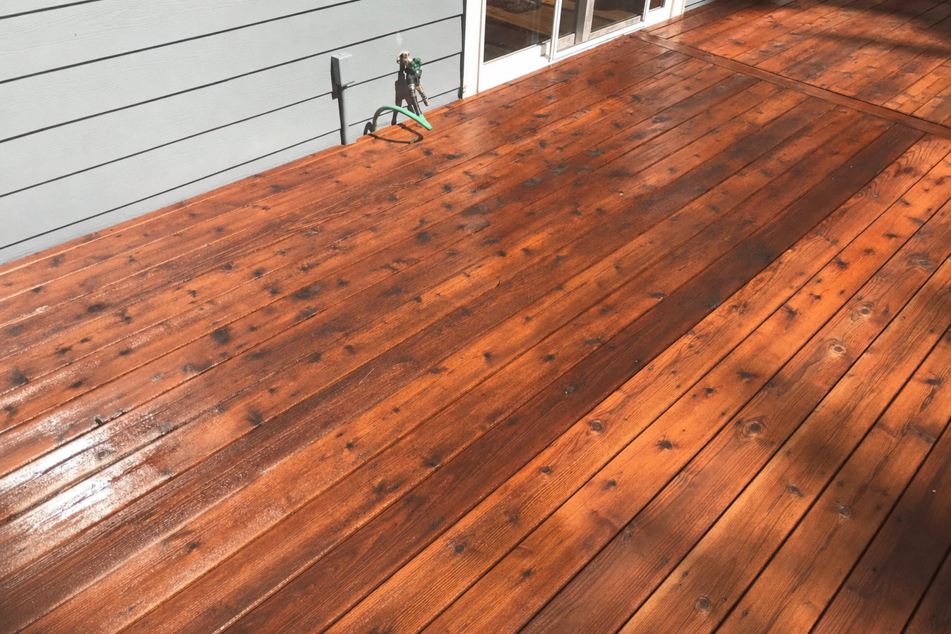 Deck staining and sealing